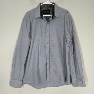 Scott Weiland The Collection Shirt Men's XXL Gray White Gingham Flip Cuff